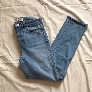 Amo Babe mid rise straight leg jeans in 70s blue